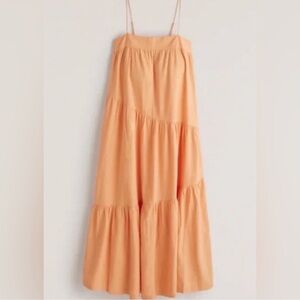 Abercrombie & Fitch Tiered Asymmetric Maxi Dress | Orange | size Small